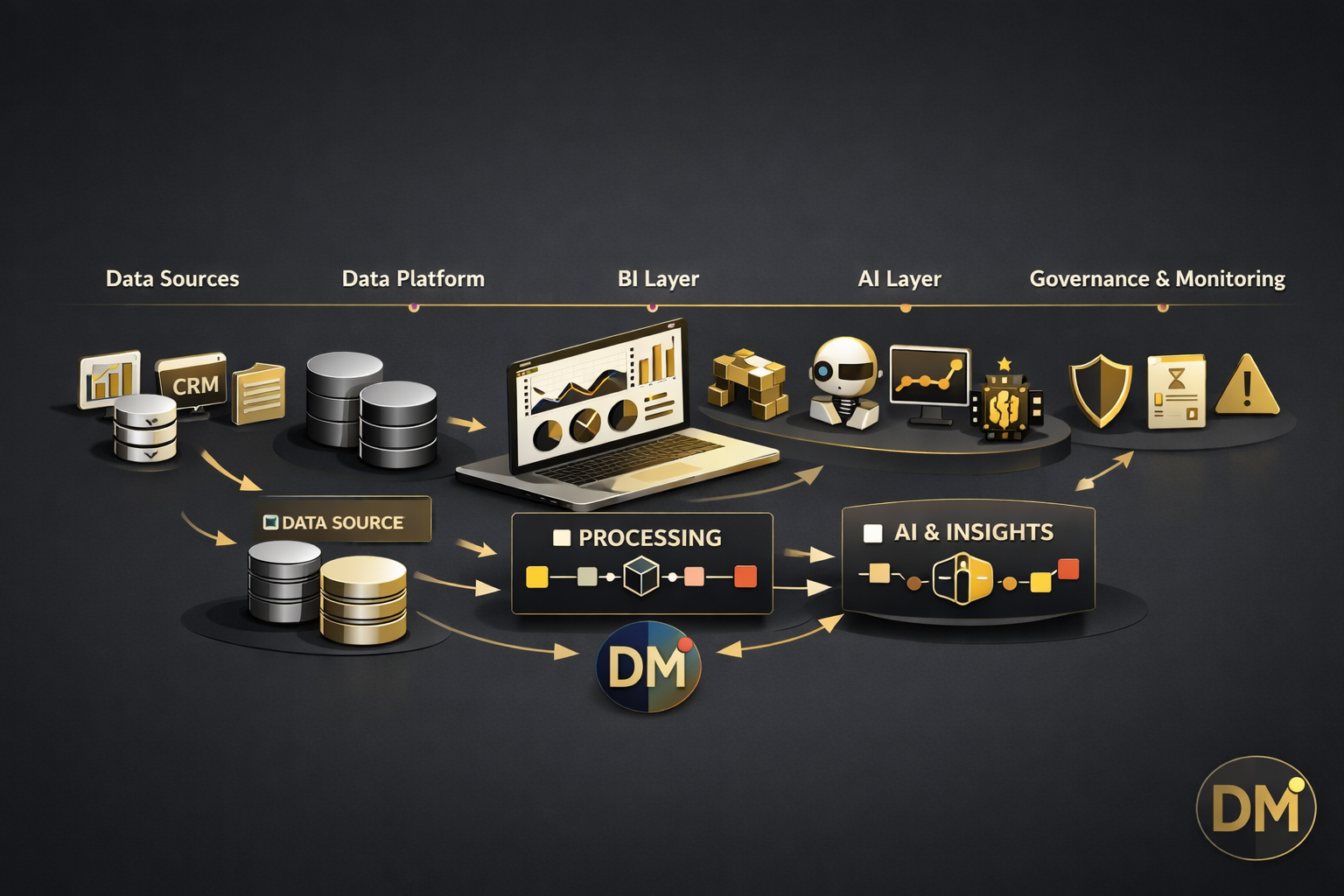 Visual for data, BI and AI services catalog